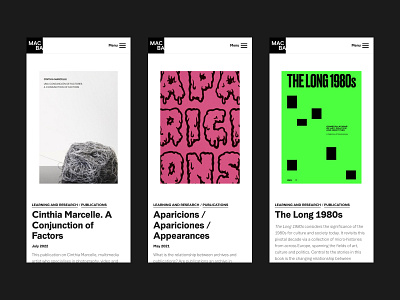 MACBA - Publications design layout minimal typography ui web design