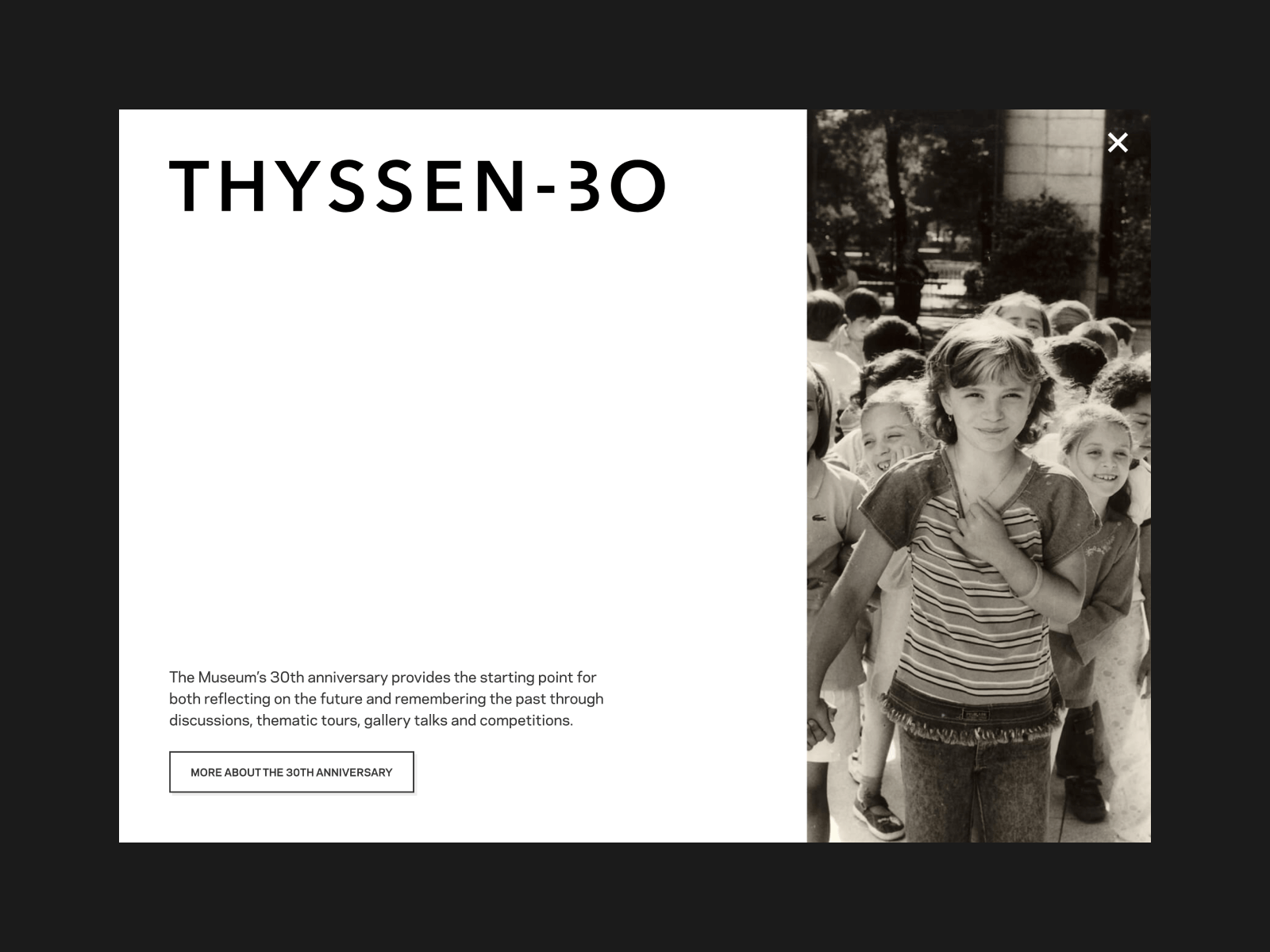 Museo Thyssen-Bornemisza - 30th Anniversary design layout minimal typography ui web design