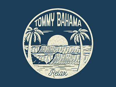 Samborghini Dribbble Shot Tommy Bahama Surf Circle Logo clothing fashion graphic illustration logo shirt t typography