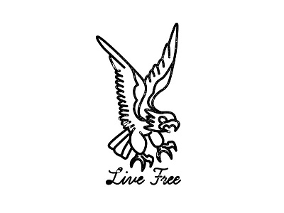 Live Free Eagle eagle lines tattoo thick traditional