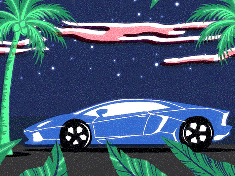 Tropical Lamborghini illustration. lamborghini tropical