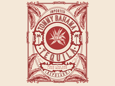 Tommy Bahama Tequila bottle label tequila
