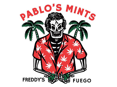 Pablos Mints design freddys fuego illustration marijuana samborghini typography weed