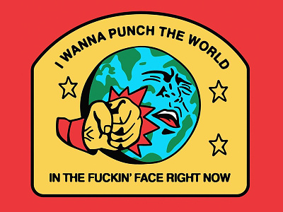 I wanna punch the world in the face eminem illustration kamikaze patch punch rap lyrics samborghini the ringer typography world