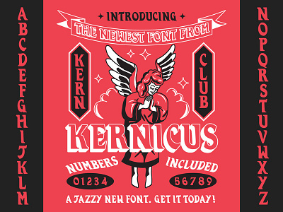 Kernicus Font custom type font free font hand drawn type kern kern club type
