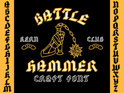 Battle Hammer Blackletter Font battle hammer beer label blackletter font branding craft beer custom font font free font kernclub old english old english font typeography