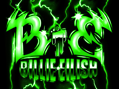 billie eilish airbrush metal logo