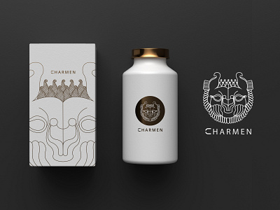 Charmen analyse analyze animal brand branding cosmetics dark face golden lion logo luxury zoo