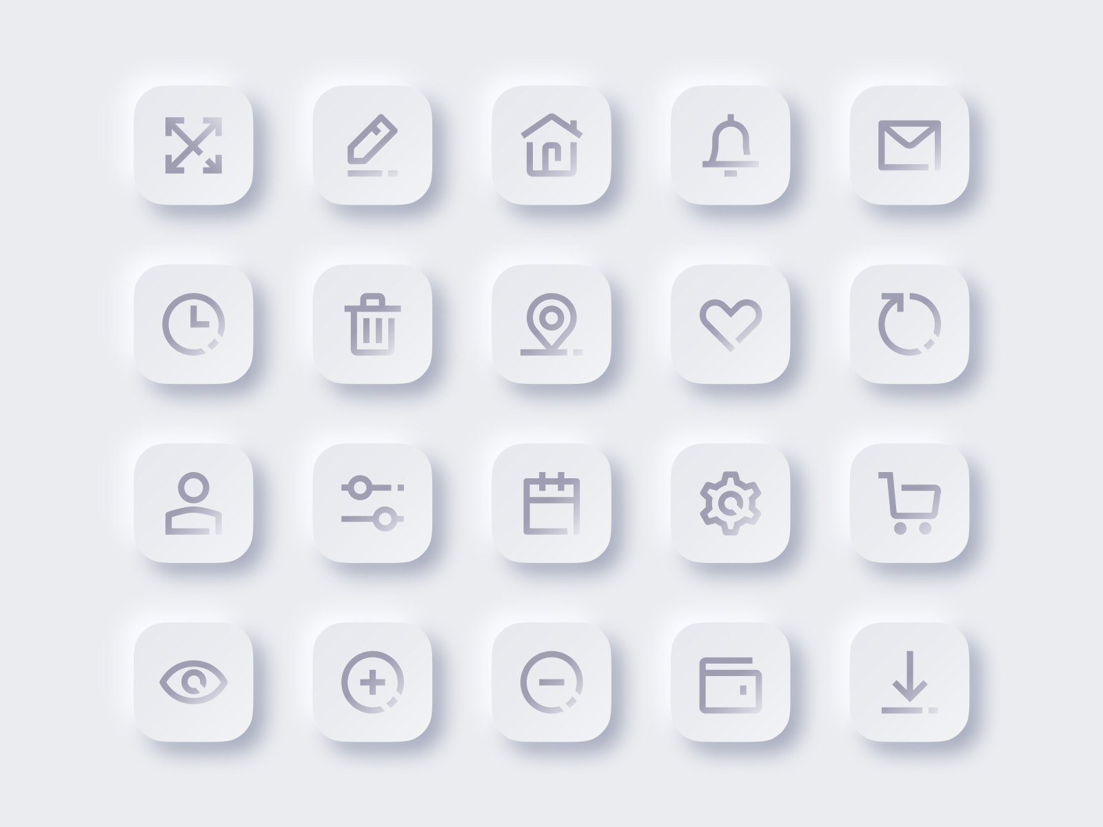 Neumorphism Icon Set by Agente on Dribbble