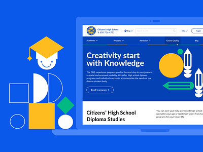 High School Website edtech elearning illustration lms school app ui design website design