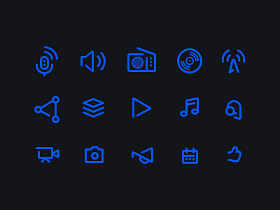 Novoe Radio Icon Set agente agente process icons music new novoe radio novoe radio stroke stroke icon ui ux radio