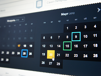 Calendar process calendar colors dates months ui design
