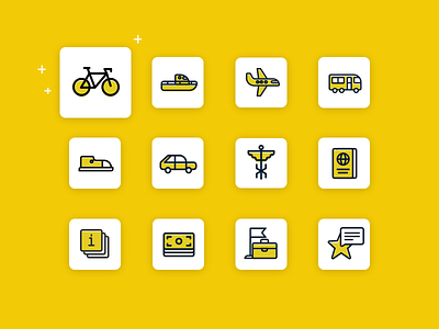 Traveling Icon Set branding icon set icons illustration travel app traveling ui vector