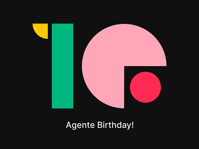 AGENTE turns 10! 10 years agente anniversary birthday birthday cake birthday card illustration