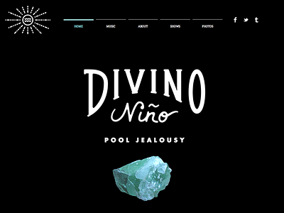 Divino Nino's New Site band custom type home page layout rock site web