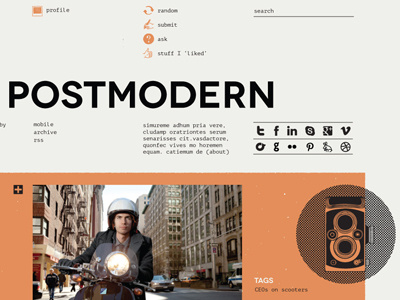 Tumblr Theme grid icon illustration layout postmodern tumblr web