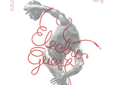 Electric Guest cable cursive electric guest gig poster statue