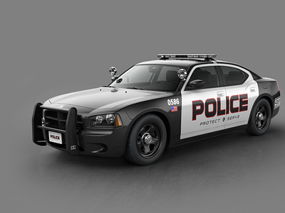 Dodge Police Car 3D Model c4d models c4ddownload free 3d model