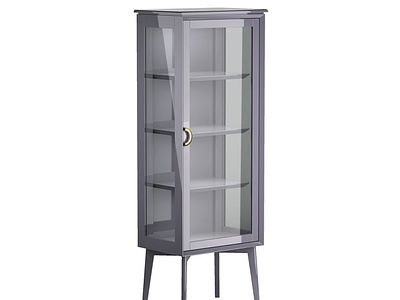 Wood and Glass Showcase Cabinet 3D Model Download