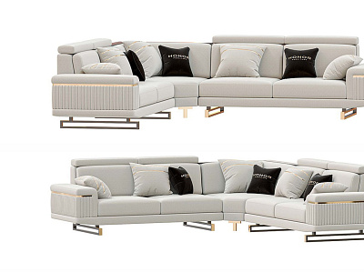 Luxury Beige Corner Sofa 3D Model 3d model c4d models c4ddownload cinema 4d free 3d model