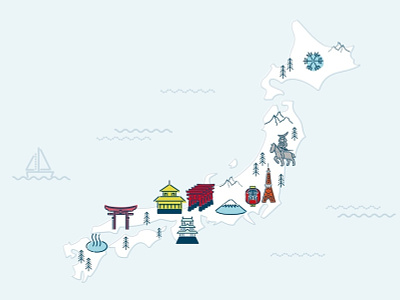 Japan Map design icon illustration