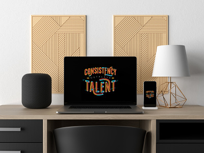 Consistency Outplays Talent – Wallpaper & Poster art decoration discount frame giveaway interior poster quote type typography wallpaper