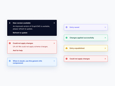 Toast Notifications cms component design system inter notification toast ui web app