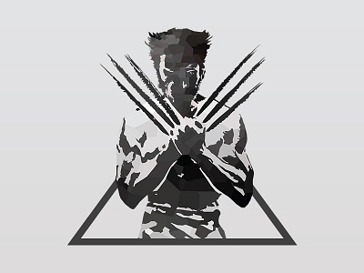 WPAP Wolverine illustration marvel polygons superhero wolverine