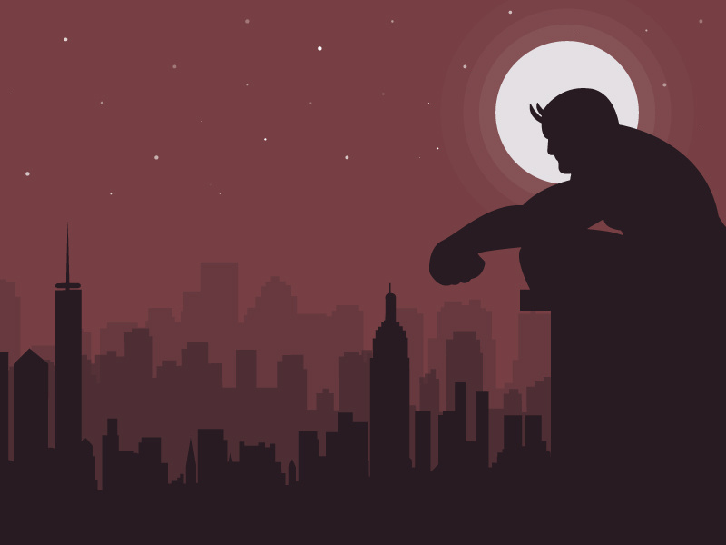 Daredevil Illustration superhero marvel minimal illustration daredevil