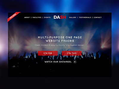 DASH | Multi-Purpose One Page Website Freebie freebie one page ui website