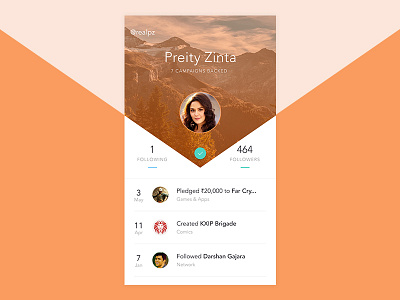 Crowdfunding User Profile card profile ui user