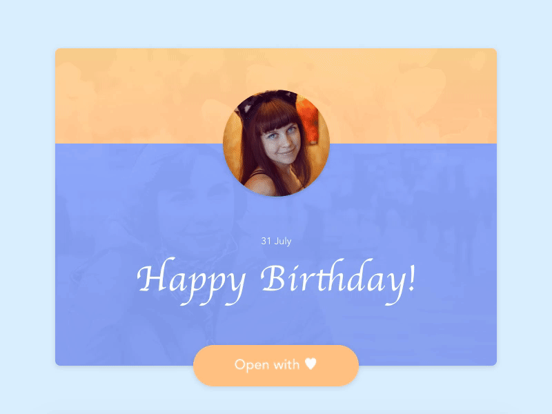 Birthday Card animation birthday card friend gradient interaction love