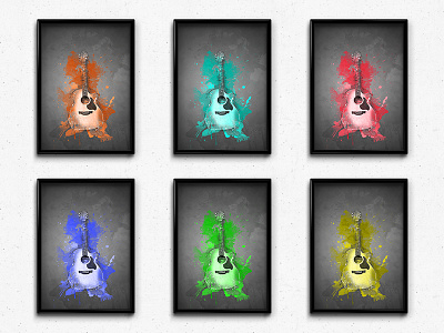 Guitar Splash colors freebie guitar music photo manipulation splash wallpaper