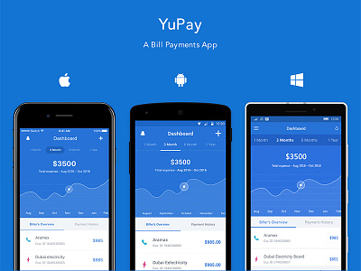 YuPay – A Bill Payments App android app design bill payment app dubai finance app ios uae windows windows uwp