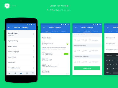 YuPay – Design For Android android app design bill fintech indiez material myfatoora payment ui ux