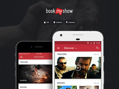 BookMyShow App – Indonesia android app design booking bookmyshow entertainment film indonesia ios material design movie tickets ui ux