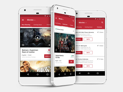 BookMyShow App (Indonesia) – Movie Navigation android app bookmyshow card film material movie movie booking ticket