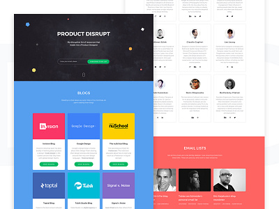 Product Disrupt – Live disrupt freebie inspiration landing page product resources ui