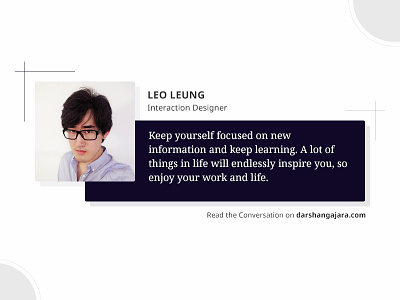 A Conversation with Leo Leung conversation design freebie freelance interaction interview quote ui web