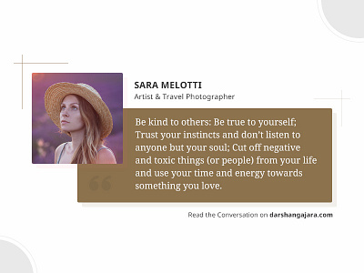 A Conversation with Sara Melotti conversation design interview newsletter photography quote travel ui