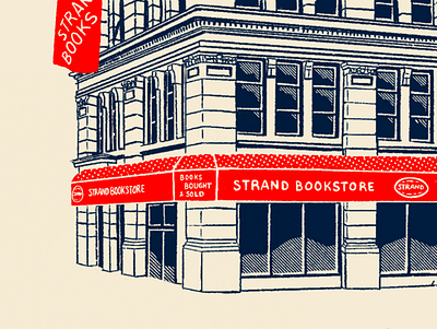 Strand Bookstore architecture bookstore building digital digital illustration digital illustrations lineart new york nyc procreate strand street texture