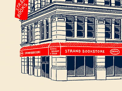 Strand Bookstore architecture bookstore building digital digital illustration digital illustrations lineart new york nyc procreate strand street texture