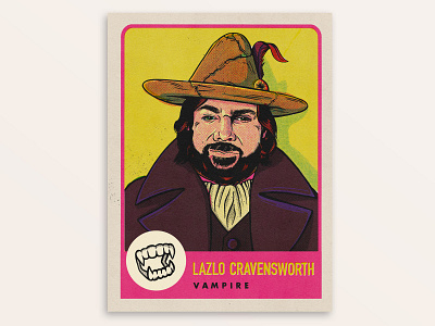 Lazlo Cravensworth, What We Do In The Shadows character color halftone halftone illustration illustration digital movie art procreate retro texture trading card tv show vampire what we do in the shadows