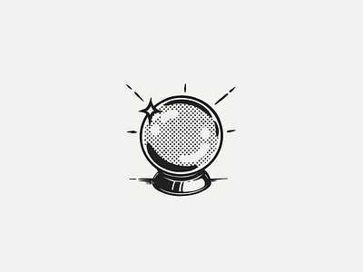 Fortune icon crystal ball fortune halftone icon icon design illustration retro