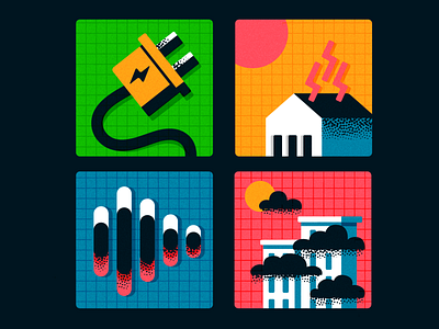 Energy Efficient icons design editorial energy efficient icon icons iconset illustration smog spot illustration texture vector