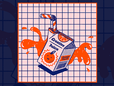 Creative Juice creative juice halftone illustration orange orange juice procreate retro texture