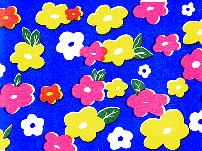 Flowers flowers illustration overlay pattern retro texture wallpaper zoom