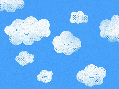 Cloudy Day, free wallpaper download art character clouds cute free download fun halftone illustration texture wallpaper