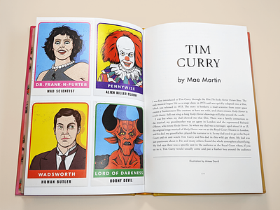 Tim Curry Illustration for The Queer Bible: Essays book character clue dr frank n furter editorial halftone illustration it legend lord of darkness movie penny wise retro rocky horror picture tim curry