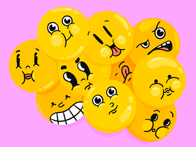 Emoji's editorial emoji expression happy face illustration